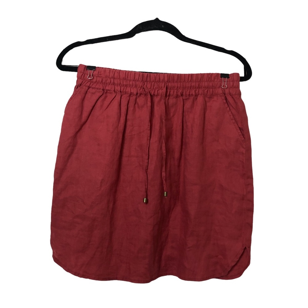 Willi Smith Coral Pink 100% Linen Skirt